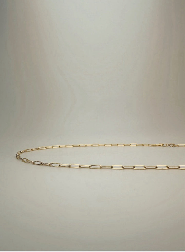 18K Real Gold Paperclip Necklace2
