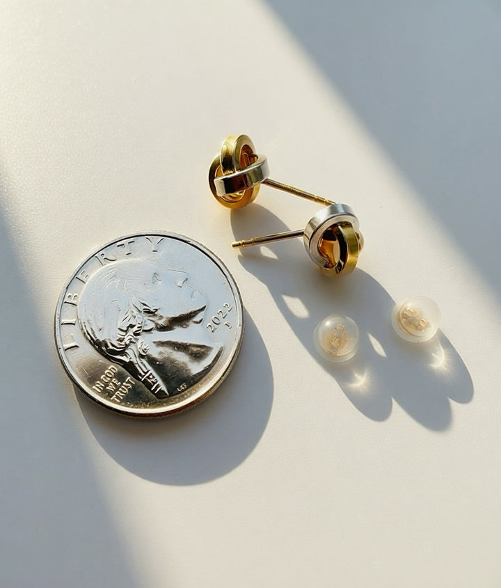 18K Real Gold Knot Stud Earrings | Tri-Color | Japan Gold | Fine JEWELRY10