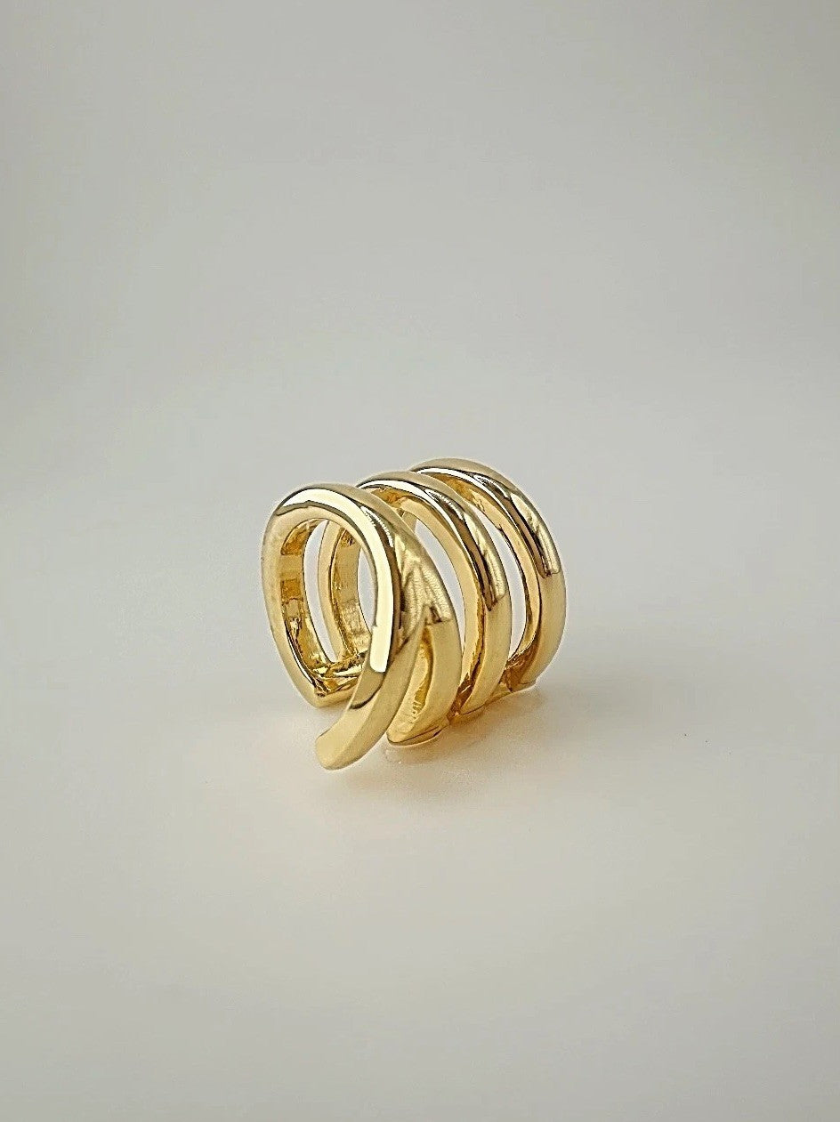 18K Real Gold Ear Cuff 9.6mm Japan Electroform Minimalist Real Gold0