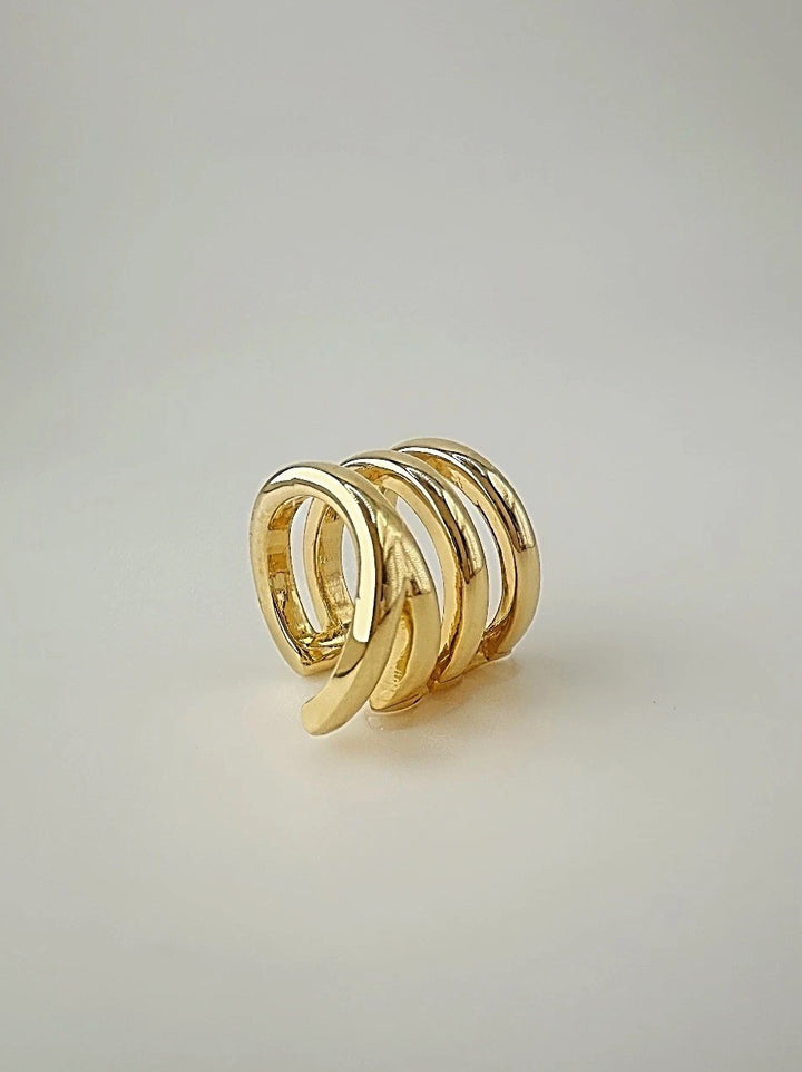 18K Real Gold Ear Cuff 9.6mm Japan Electroform Minimalist Real Gold0