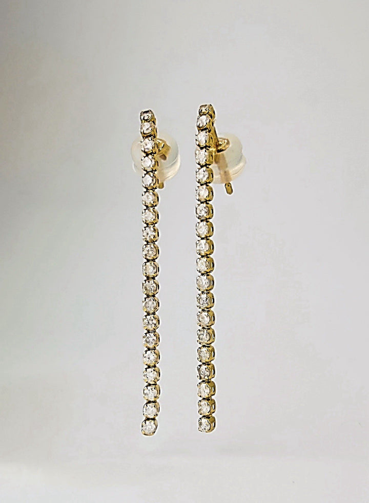 18K Solid Gold Diamond Tennis Drop Earrings 0.50 CT Line Studs Gift for Her1