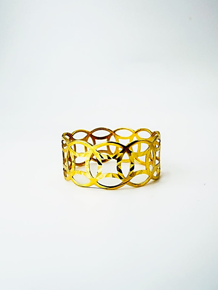 18K Solid Gold Ring Money Catcher  Ring size 6.5  lightweight stackable4