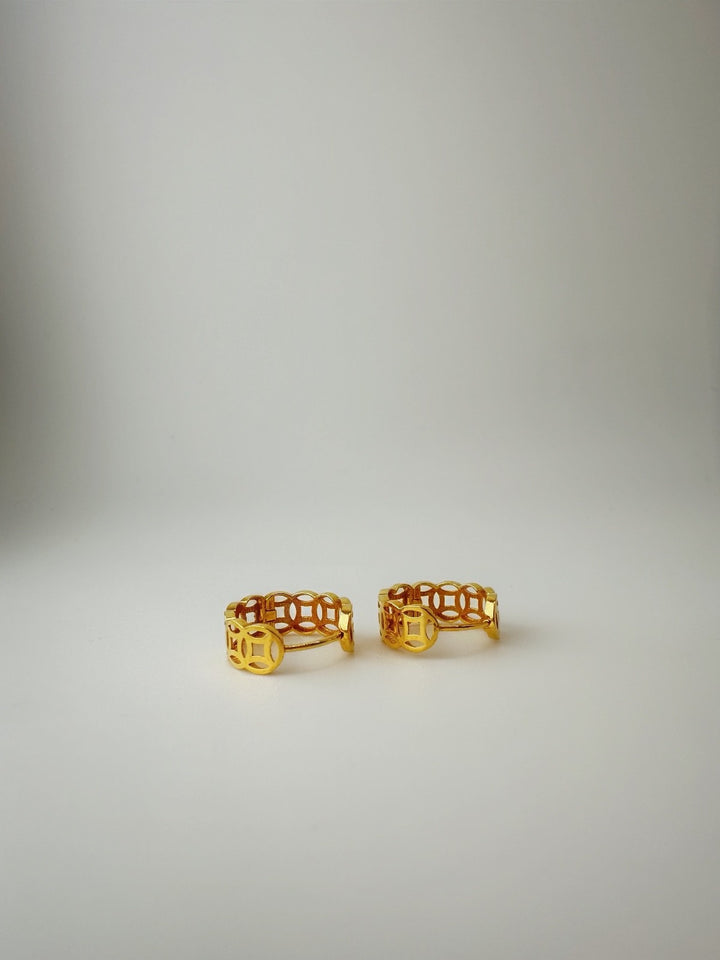 18K Solid Gold Huggies 12.9mm Money Catcher Hoop Earrings4