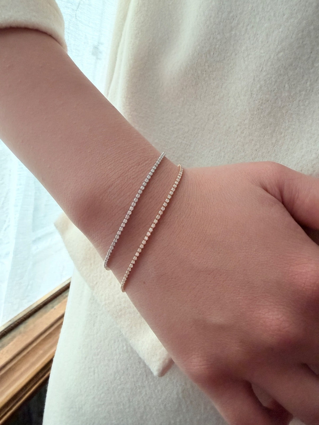 18K Solid Gold Diamond Tennis Bracelet 1.20CT VS Natural Fine Jewelry4
