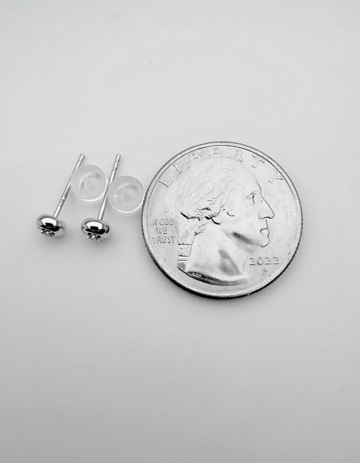 18K Solid Gold Bezel Diamond Stud Earrings 0.02ct VS Natural Dainty Gift5