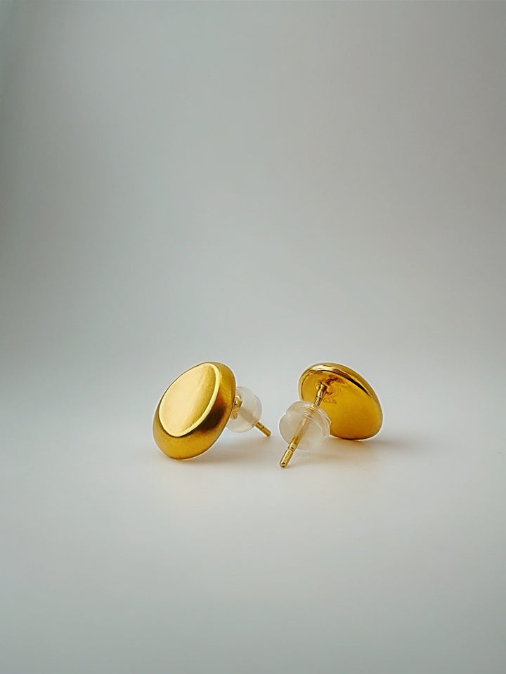 18K Gold Electroform Round Earrings Lightweight Japan Statement Hoops Gift5