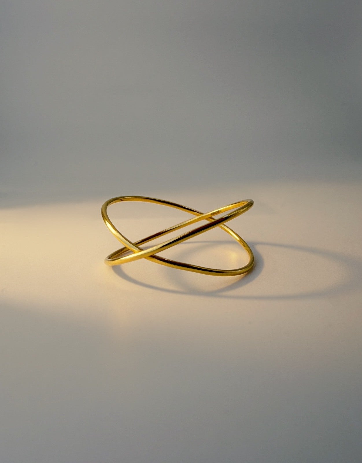 18K Solid Gold Crisscross Wrap Ring | Minimalist Infinity Style | Lightweight0
