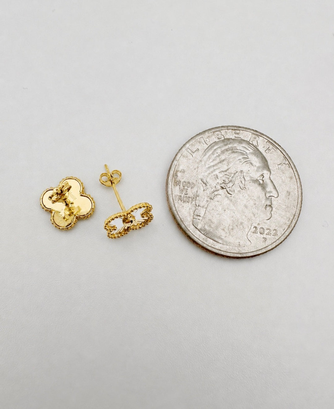 18K Solid Gold Flower Stud Earrings  10mm1
