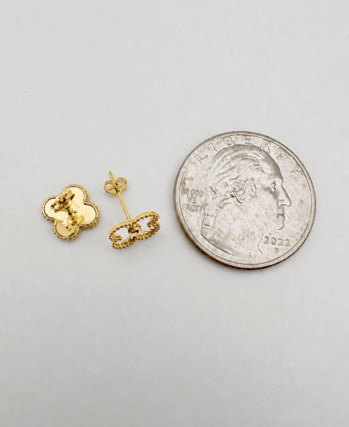 18K Solid Gold Flower Stud Earrings  10mm1