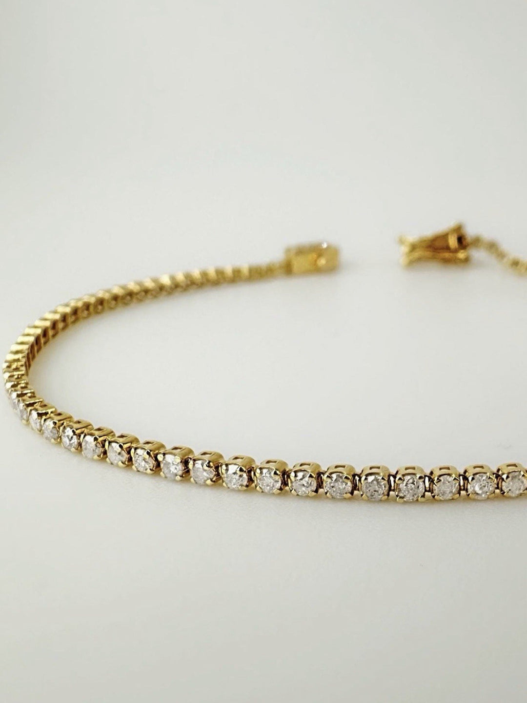 18K Solid Gold Diamond Tennis Bracelet 1.15CT VS Natural Fine Jewelry0