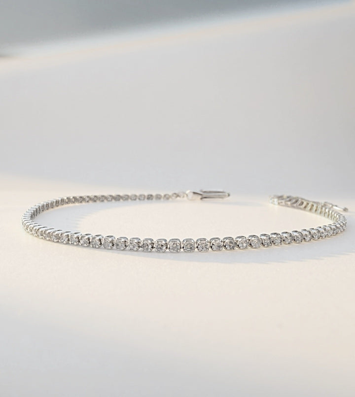 18K Solid Gold Diamond Tennis Bracelet 1.20CT VS Natural Fine Jewelry1