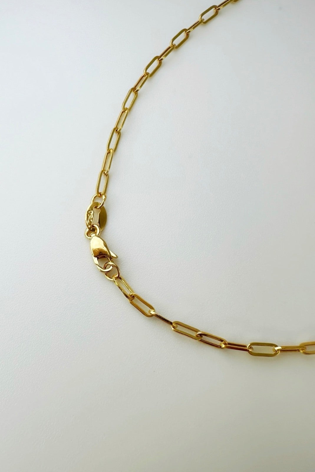 18K Real Gold Paperclip Bracelet Size 7.5 Minimalist Dainty Jewelry2