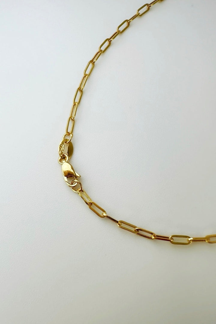 18K Real Gold Paperclip Bracelet Size 7.5 Minimalist Dainty Jewelry2