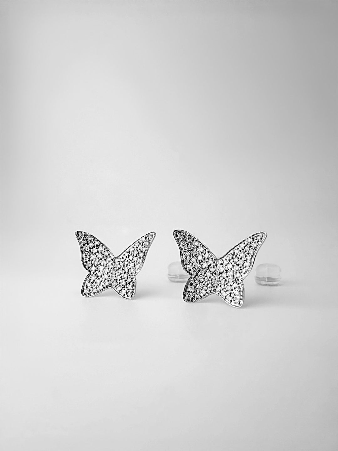 18K Solid Gold Butterfly Natural Diamond Stud Earrings 0.30 Dainty Jewelry3