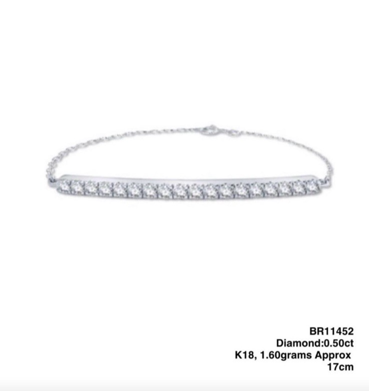 18K Solid Gold Natural Diamond Half Tennis Bracelet: 0.5 CT SI | F , 6.6 Inch1