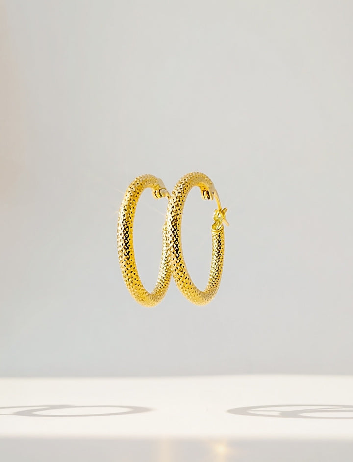 18K Solid Gold Hoop Earrings Hoops 19.4mm Minimalist Everyday Gold Jewelry3