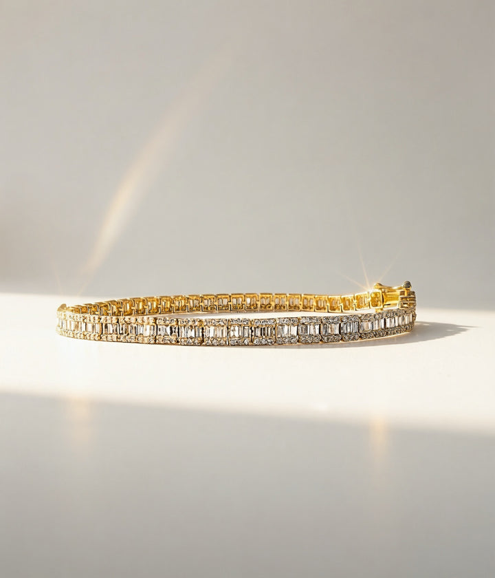 18K Solid Gold Natural Diamond Tennis Bracelet 2.75CT Dainty Fine Jewelry0