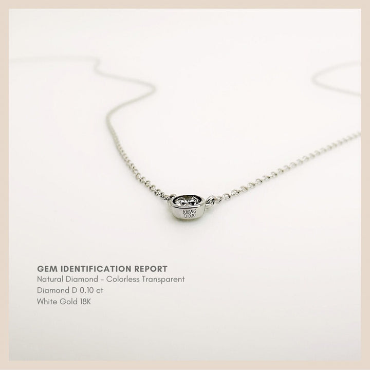 18K Solid Gold Diamond Bezel Necklace 0.10CT VS Solitaire Pendant Gift3