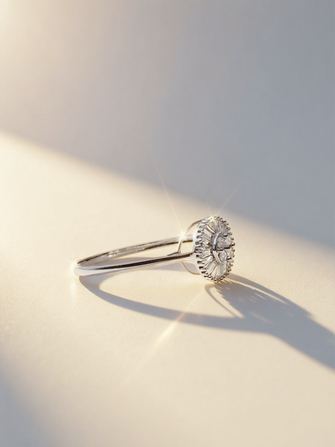 18K Solid Gold Diamond Ring 0.50ct Cluster Round VS Natural Fine Jewelry1