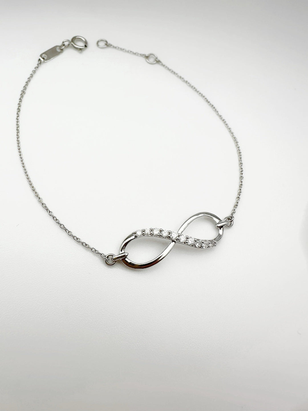 17K Solid Gold Infinity Diamond Bracelet 0.20CT VS Natural White Gold Gift2