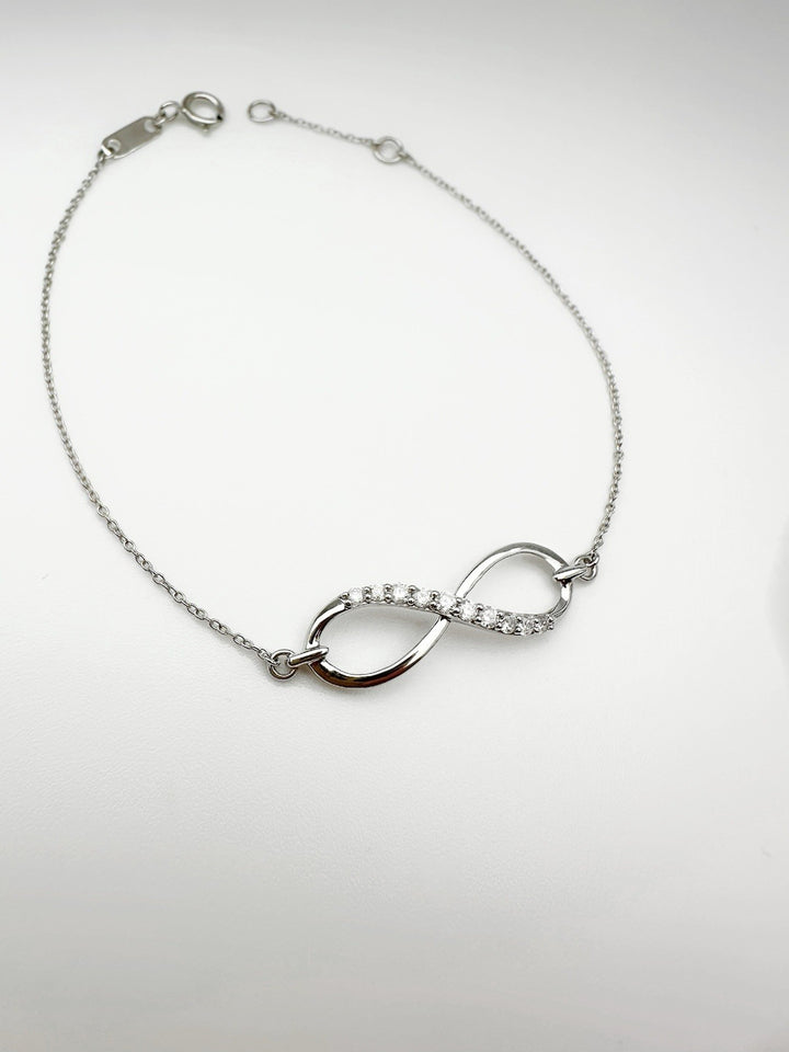 17K Solid Gold Infinity Diamond Bracelet 0.20CT VS Natural White Gold Gift2