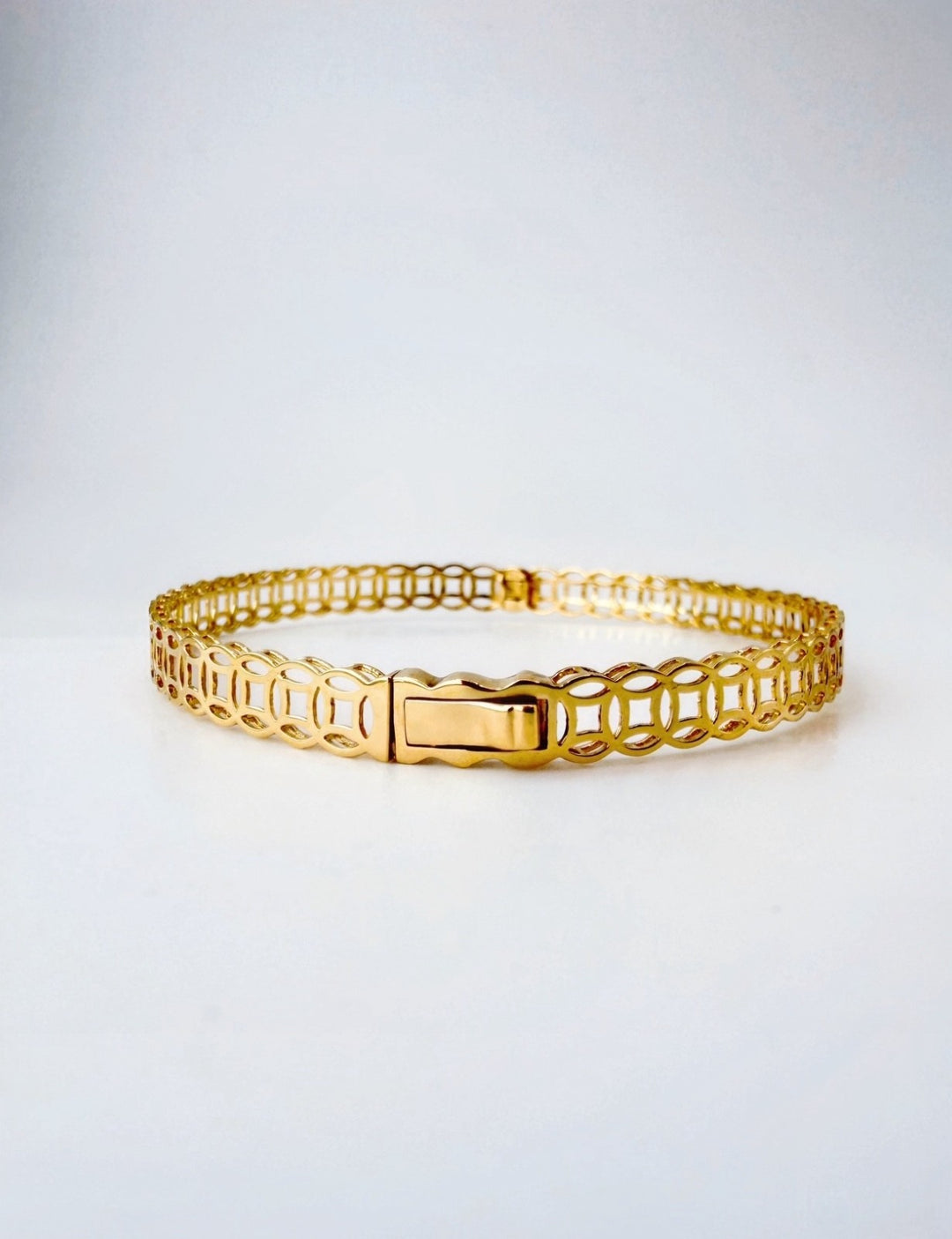 18K Solid Gold Money Catcher Bangle size 172
