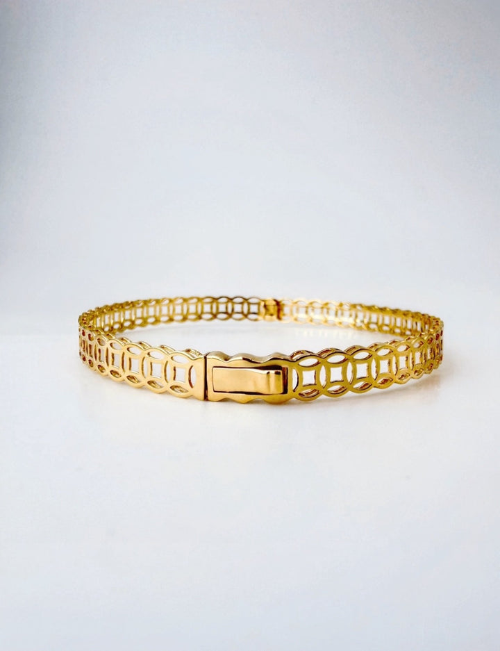 18K Solid Gold Money Catcher Bangle size 172
