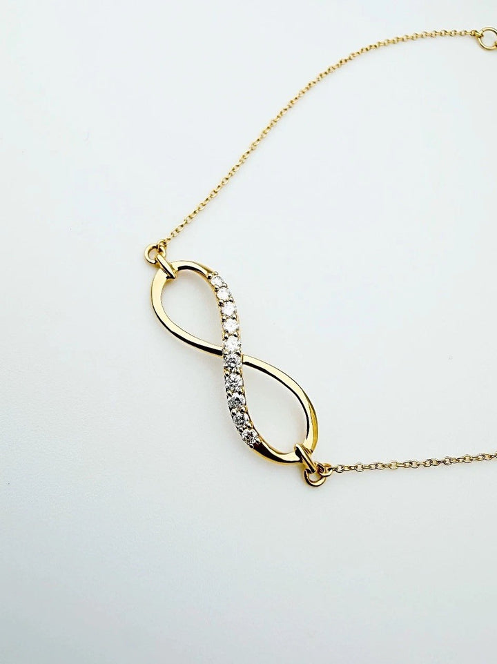 18K Solid Gold Infinity Diamond Bracelet 0.20CT VS Dainty Fine Jewelry Gift2