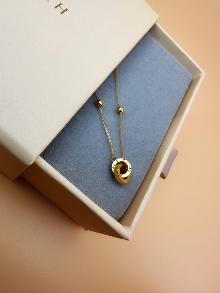 18K Solid Gold Interlocking Circles Bracelet - Dainty Stacking Jewelry1