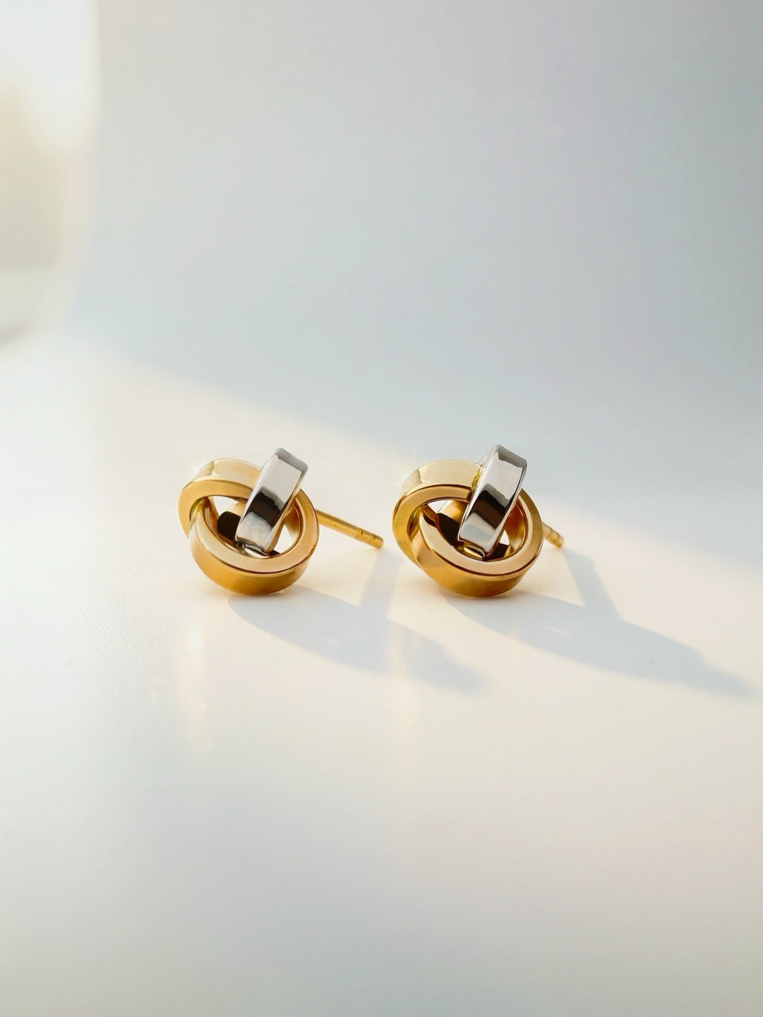 18K Real Gold Knot Stud Earrings | Tri-Color | Japan Gold | Fine JEWELRY7