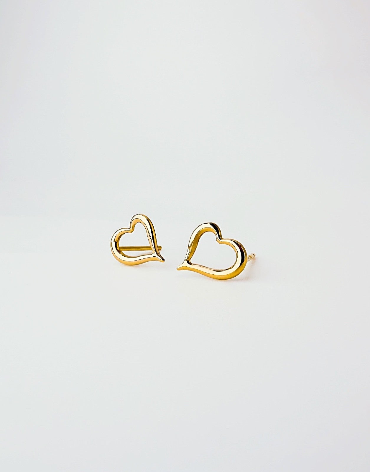 18K Solid Gold  Micro Mini Heart Earrings Minimalist Design , Stackable Earrings0