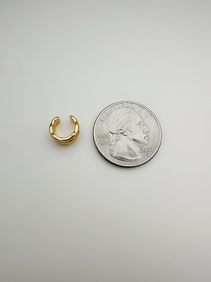 18K REAL Gold Single Ear Cuff Japan Electroform Minimalist Real Gold3