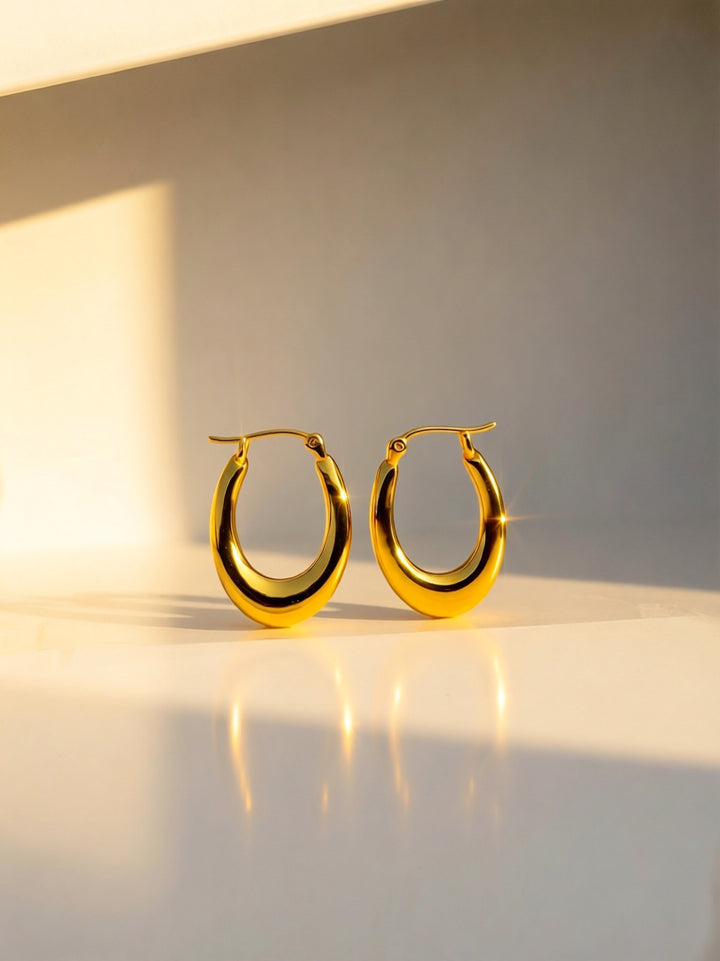 18K Solid Gold Hoop Earrings Hoops Minimalist Everyday Gold Jewelry0