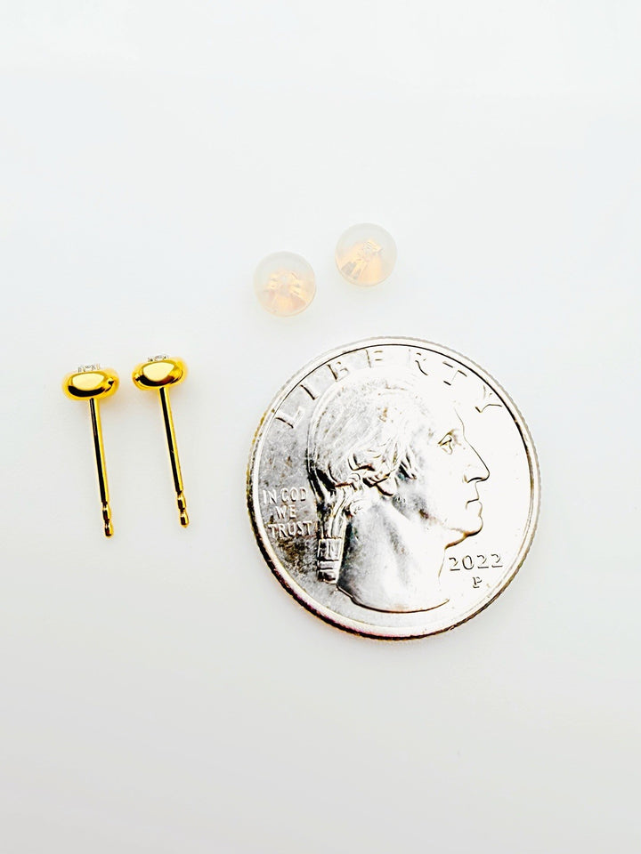 18K Solid Gold Bezel Diamond Stud Earrings 0.02ct Natural Dainty Gift5