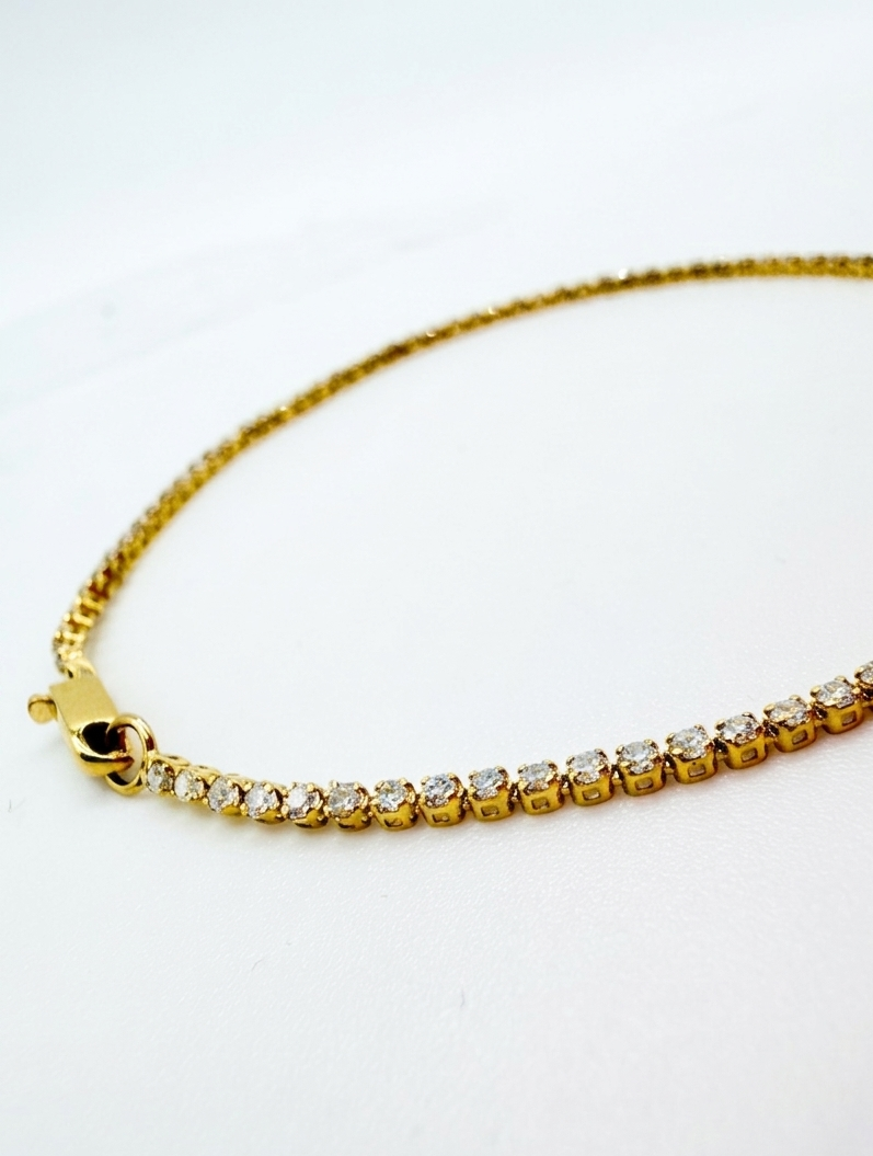 18K Solid Gold Natural Diamond Tennis Bracelet 1.2 Carat  Fine Jewelry1