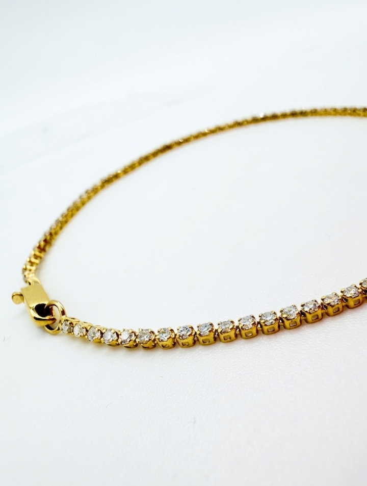 18K Solid Gold Natural Diamond Tennis Bracelet 1.2 Carat  Fine Jewelry1