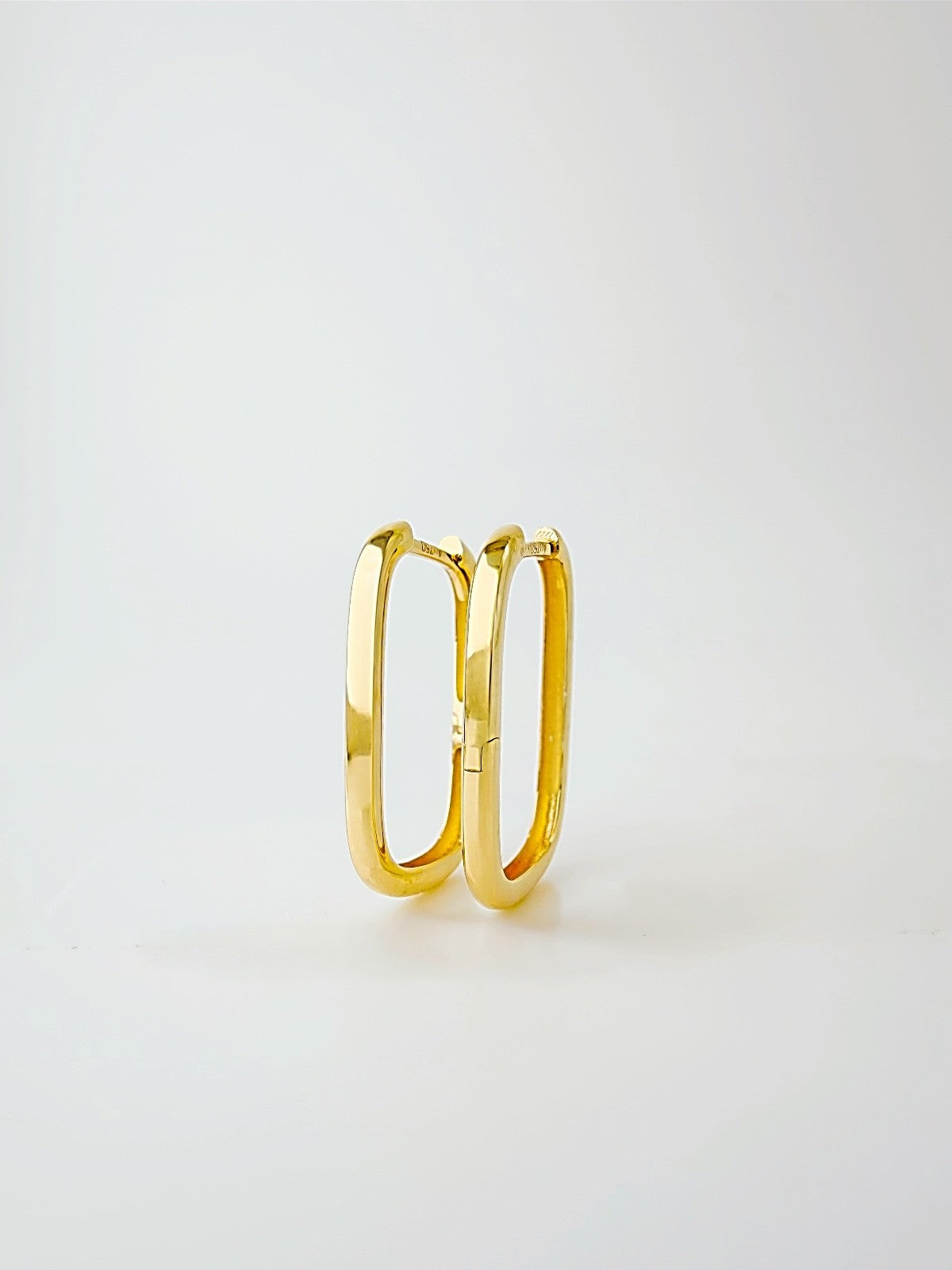 18K Solid Gold Hoop Earrings 14mm Minimalist Real Gold Gift Her0