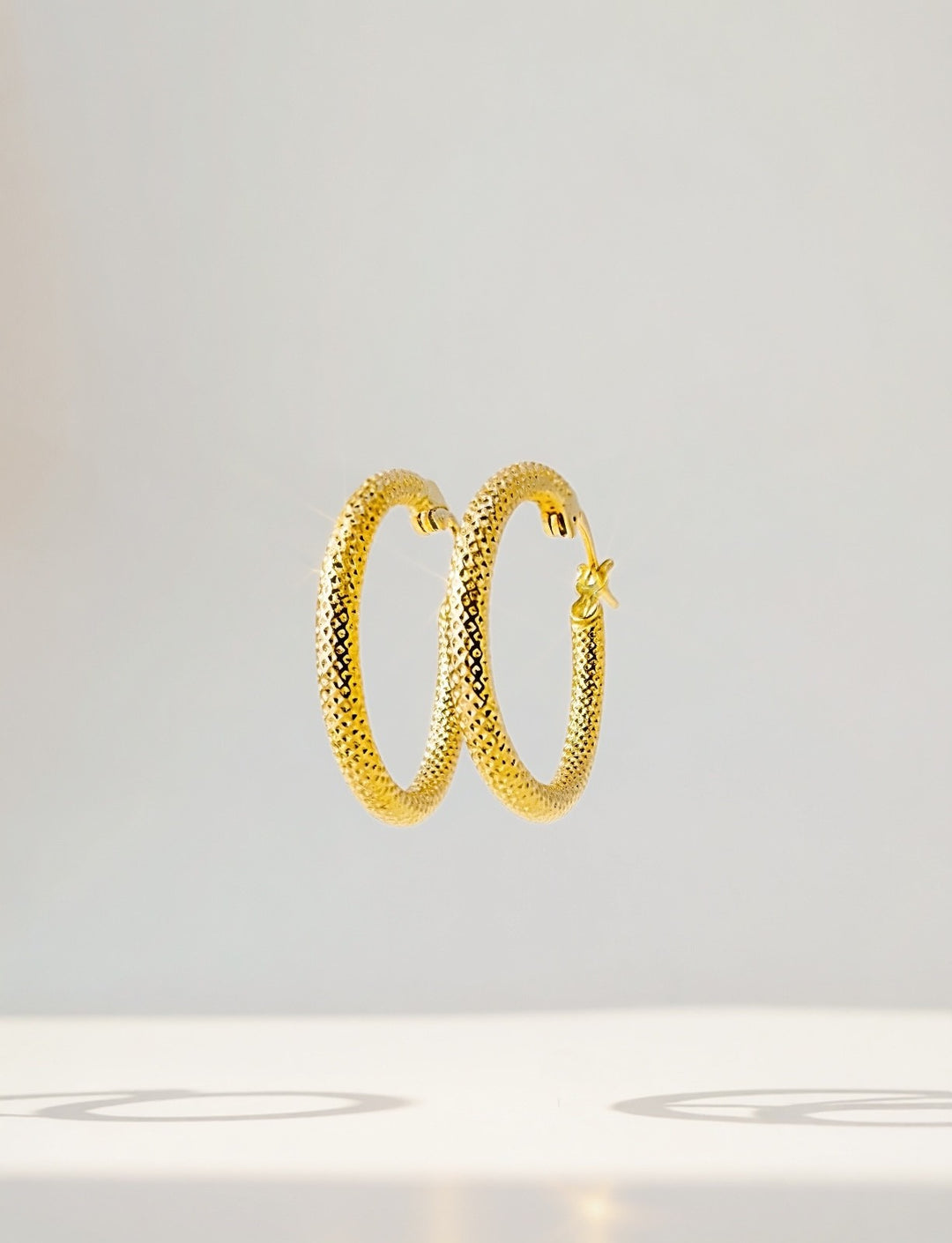 18K Solid Gold Hoop Earrings Hoops 16mm Minimalist Everyday Gold Jewelry0