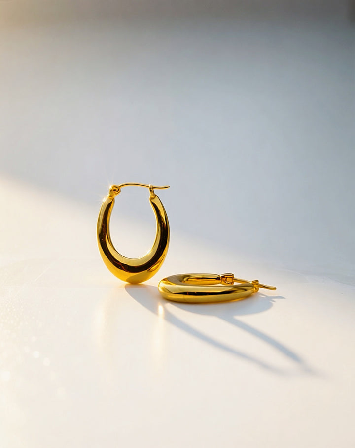 18K Solid Gold Hoop Earrings Hoops Minimalist Everyday Gold Jewelry6