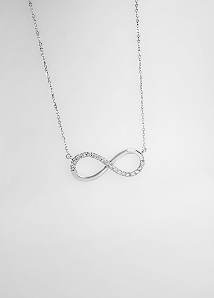 18K Solid Gold Infinity Diamond Necklace 0.20CT VS Dainty Fine Jewelry Gift2