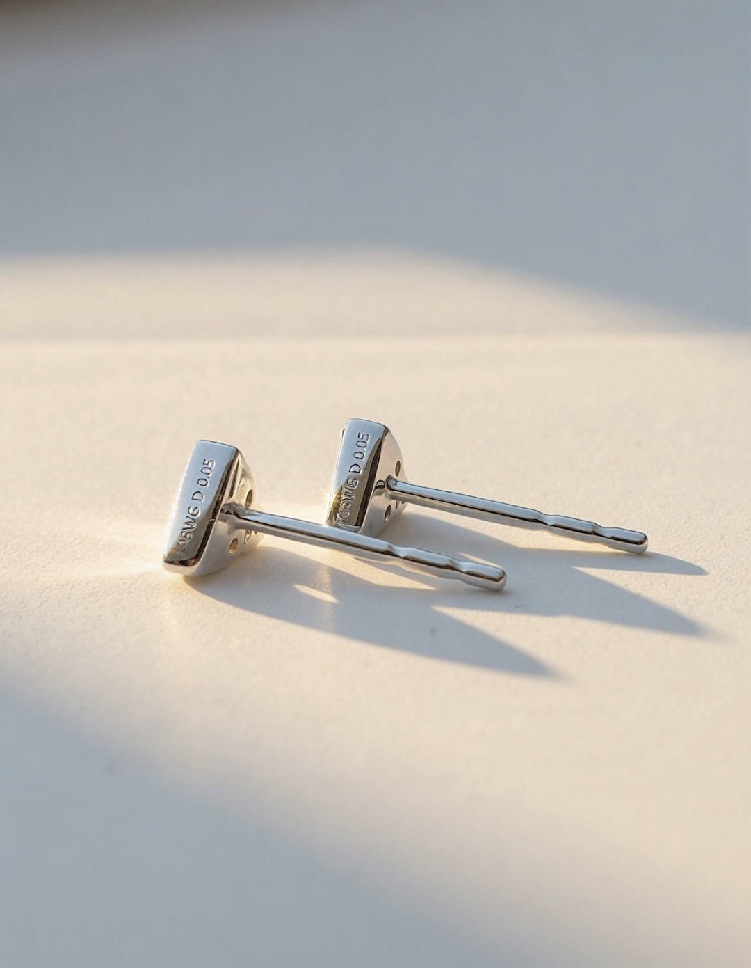 18K Solid Gold Three Marquise Stud Natural Diamond Earrings | Dainty Minimalist5