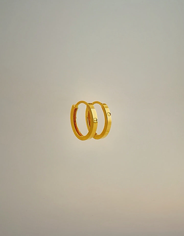 18K Solid Gold Hoop Earrings Huggies Hoops 12mm Minimalist Everyday Gold Jewelry2