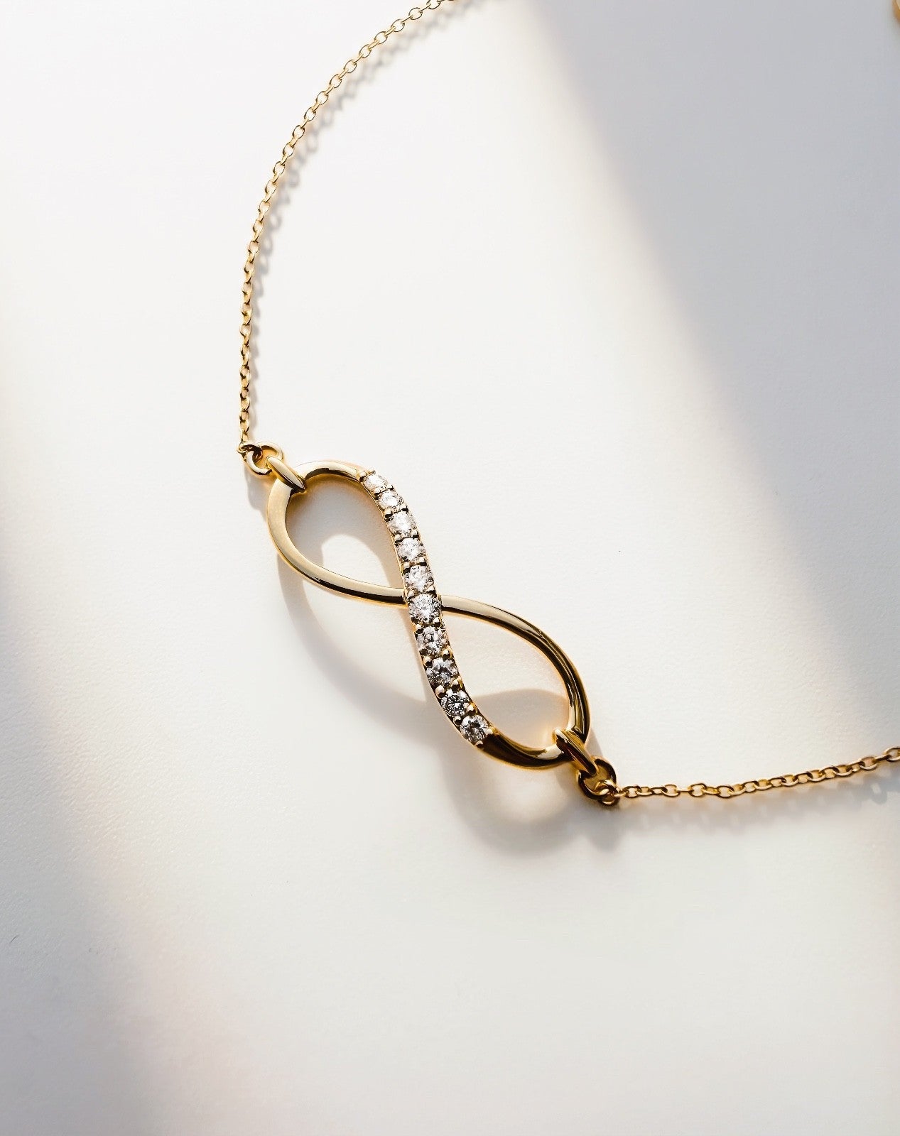 18K Solid Gold Infinity Diamond Bracelet 0.20CT VS Dainty Fine Jewelry Gift1