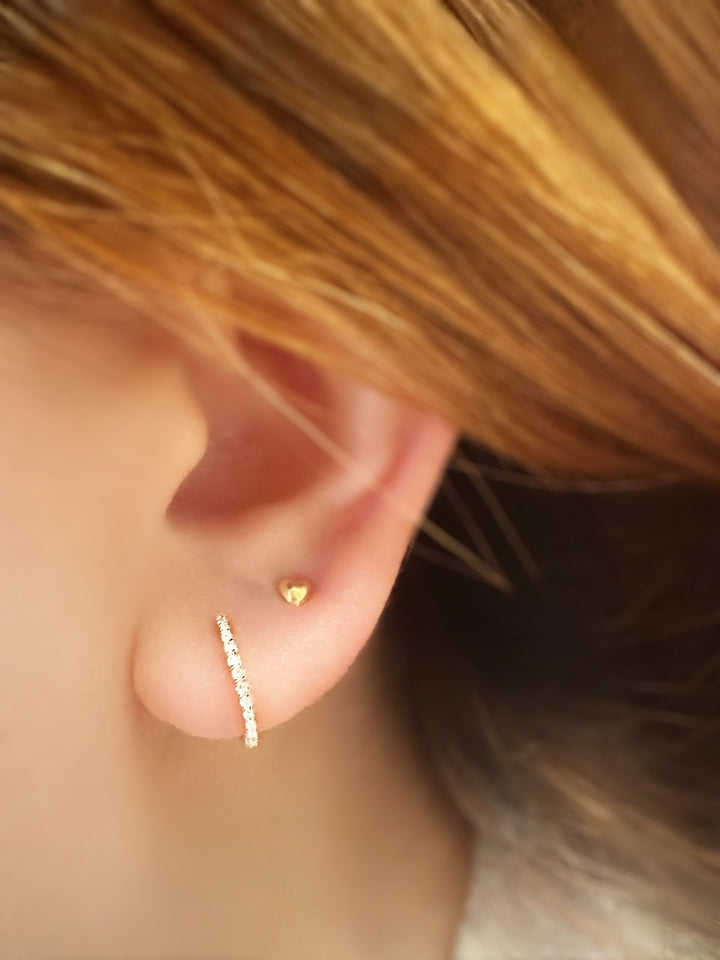 18K Solid Gold Diamond Hoop Earrings 12mm Huggies VS Natural White Gold2