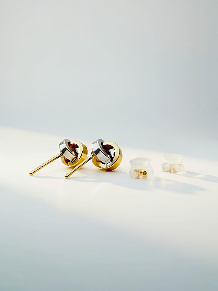 18K Real Gold Knot Stud Earrings | Tri-Color | Japan Gold | Fine JEWELRY9