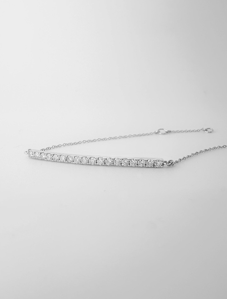 18K Solid Gold Natural Diamond Half Tennis Bracelet: 0.5 CT SI | F , 6.6 Inch2