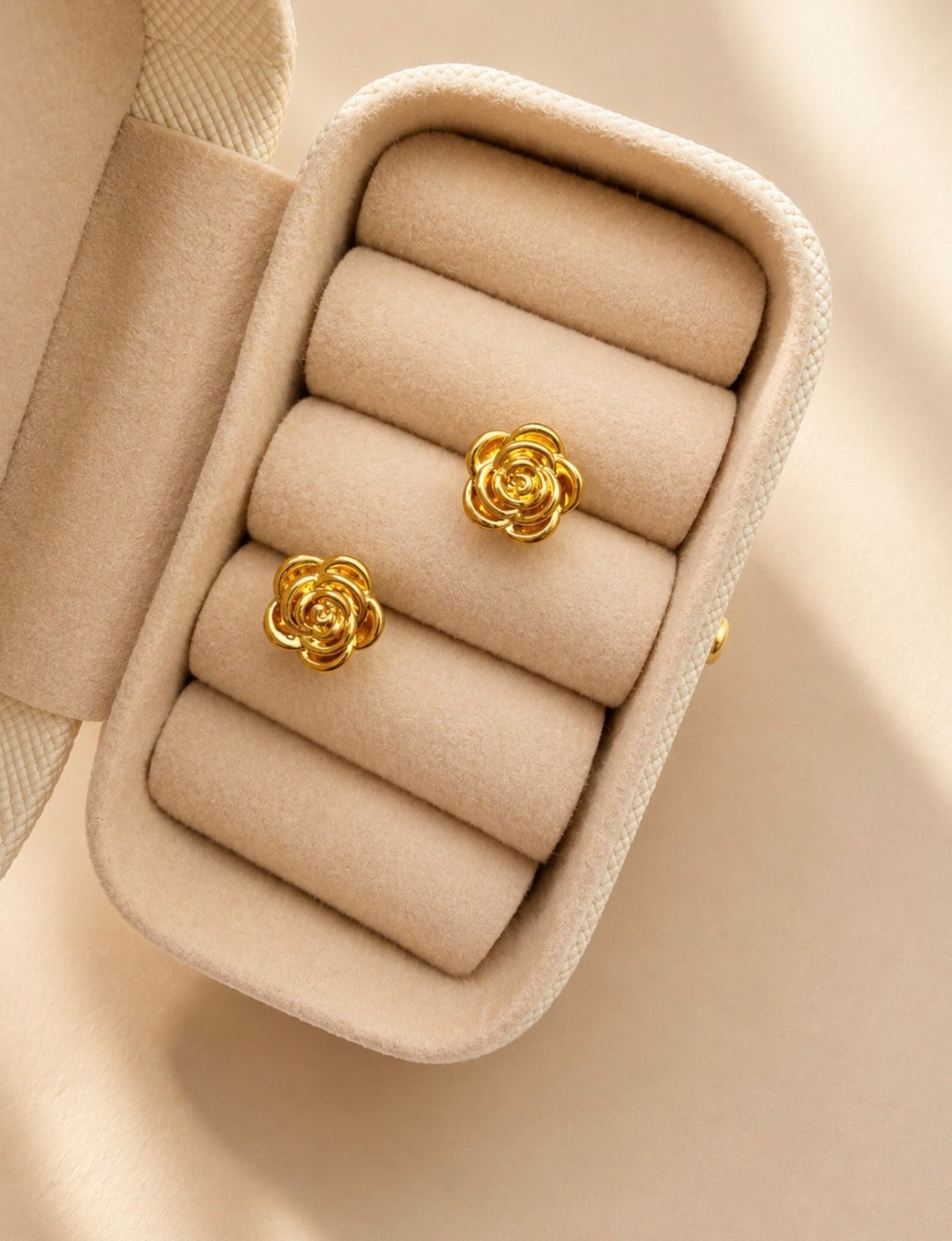 18K Real Gold Flower  Stud Earrings | Japan Gold | Fine JEWELRY2
