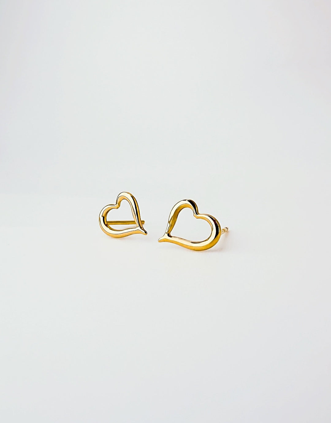 18K Solid Gold  Micro Mini Heart Earrings Minimalist Design , Stackable Earrings2