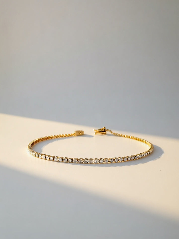 18K Solid Gold Natural Diamond Tennis Bracelet 1 CT T.W. VS  Fine Jewelry s 71