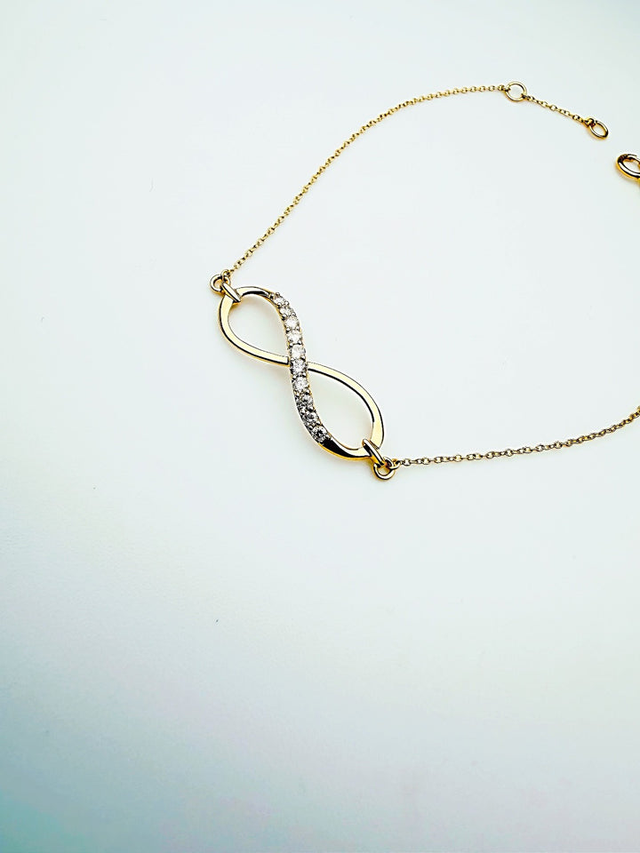 18K Solid Gold Infinity Diamond Bracelet 0.20CT VS Dainty Fine Jewelry Gift5